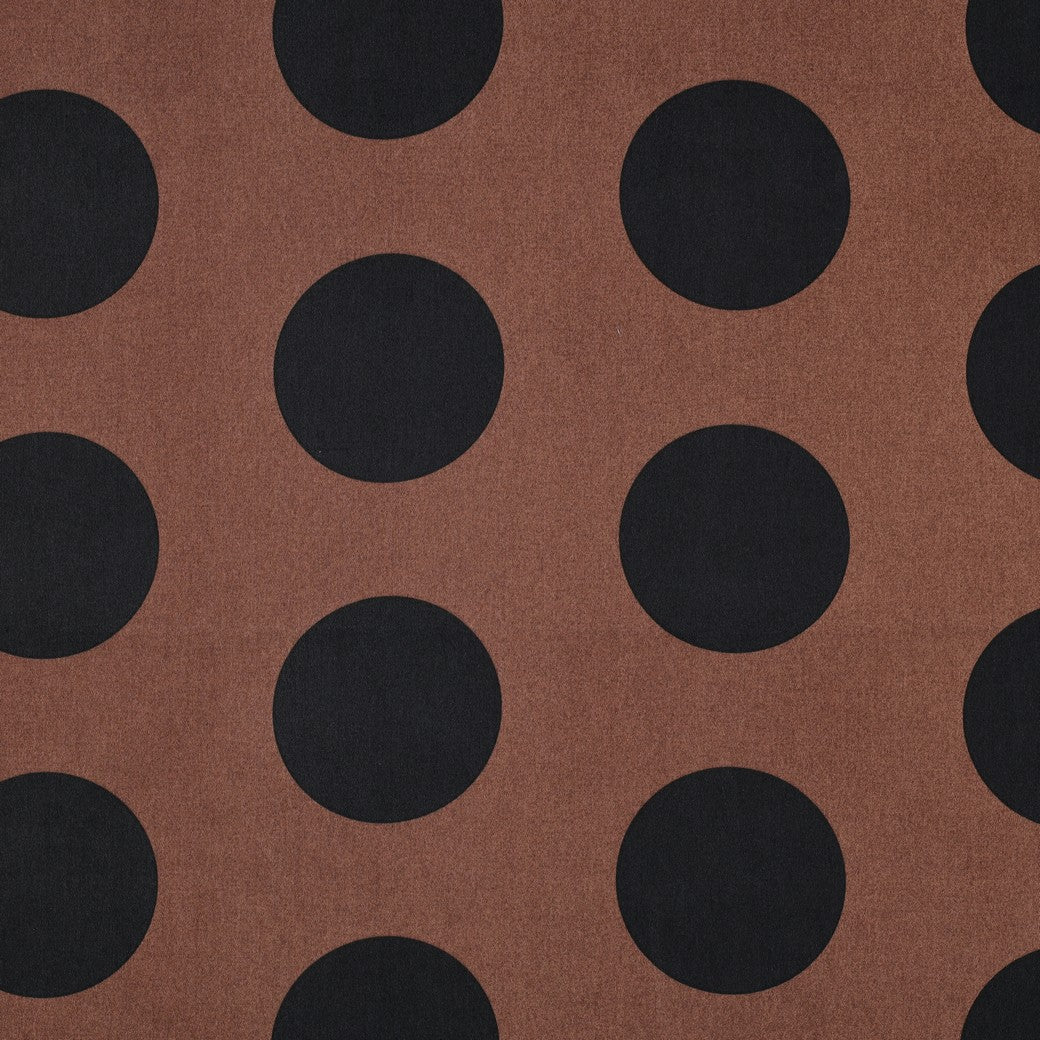 BALD ERHÄLTLICH - Baumwollsatin Polkadots braun schwarz
