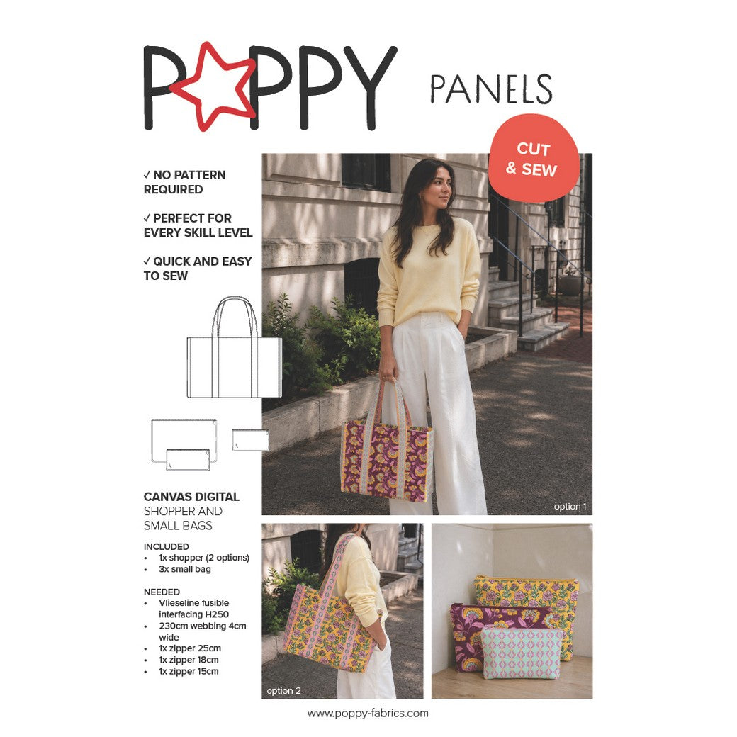 Canvas digital Panel DIY Shopper Blumen rosa