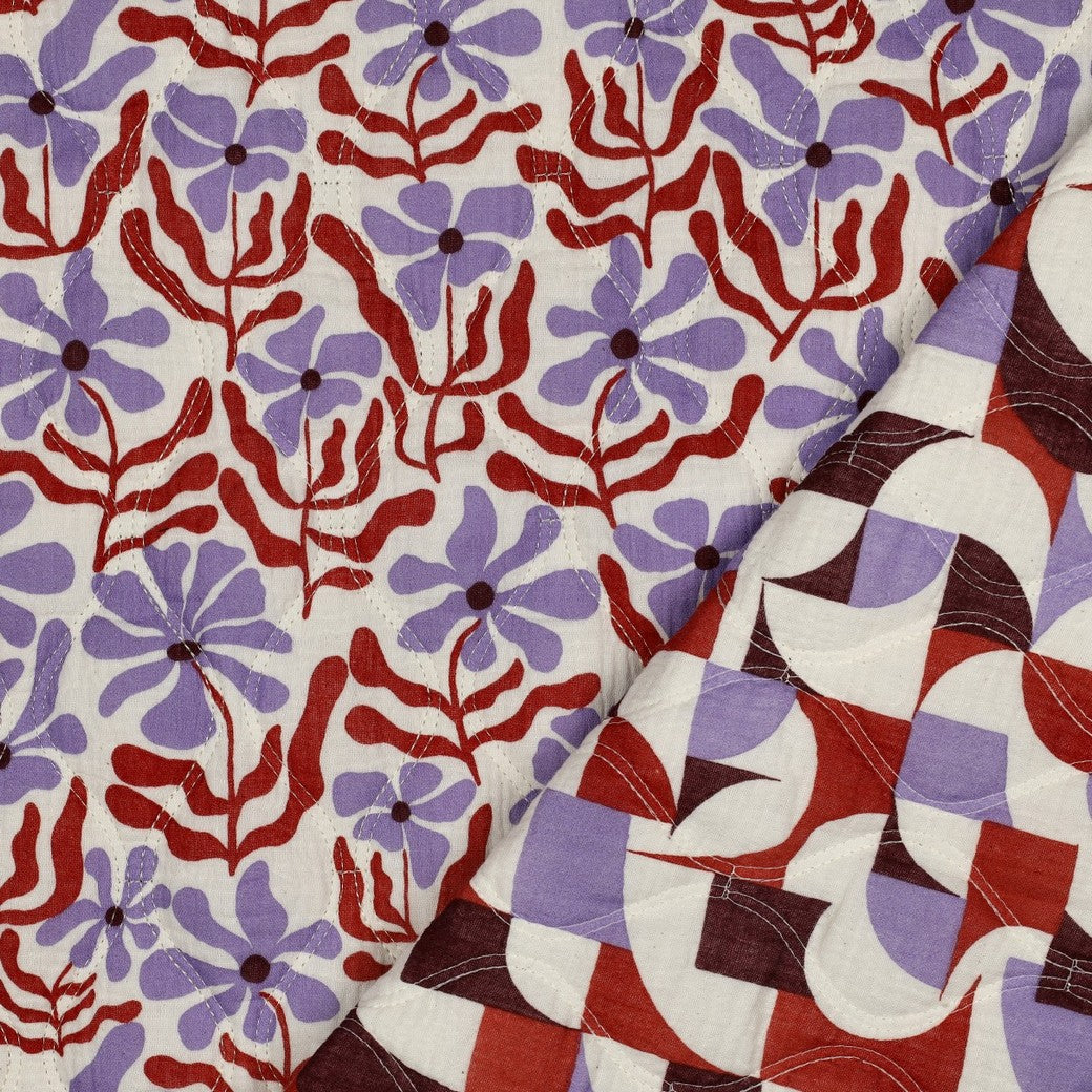 Musselin Stepper Doublesided Blumen natur