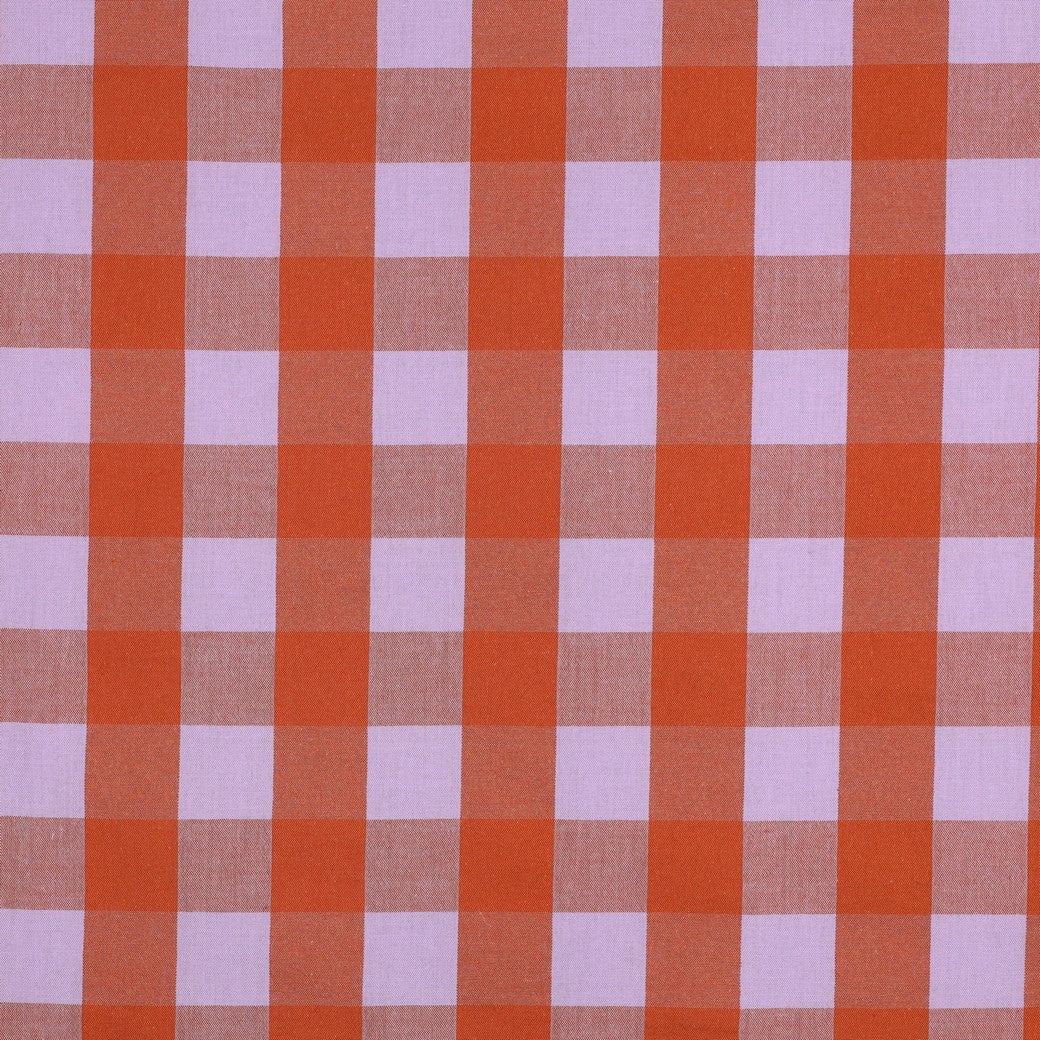 Baumwolle Karo groß garngefärbt lavendel orange