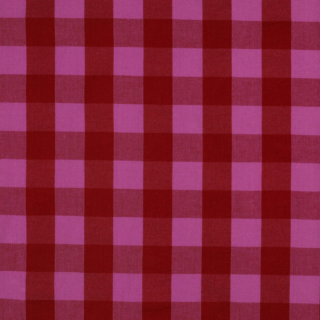Baumwolle Karo groß garngefärbt rot fuchsia