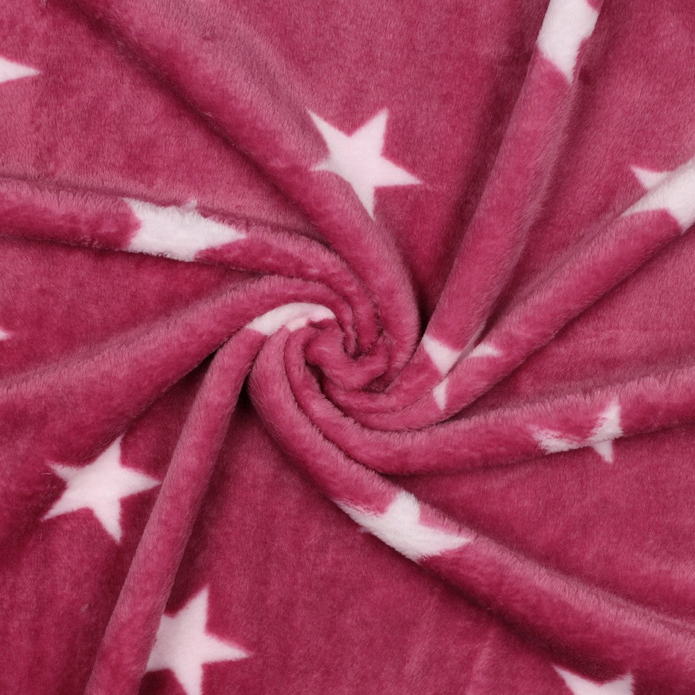 Fleece Kuschel Sterne pink 1m