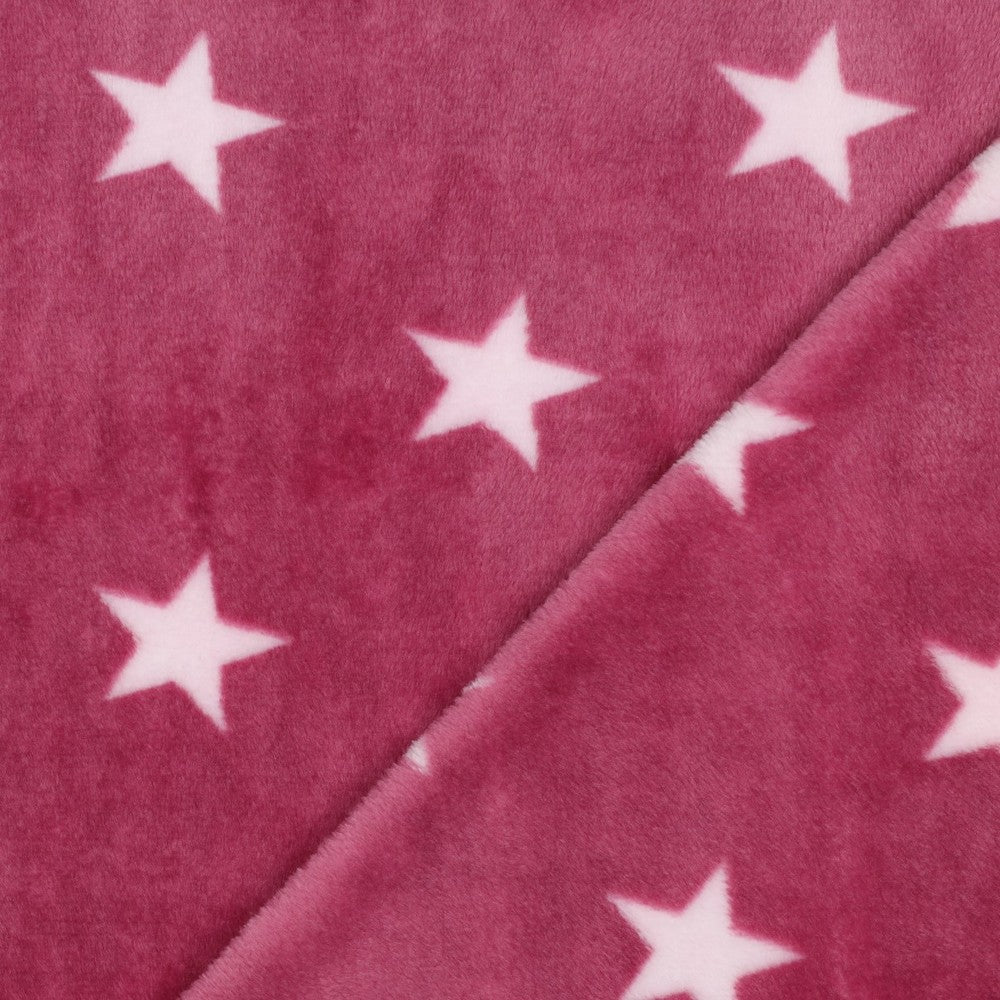 Fleece Kuschel Sterne pink 1m