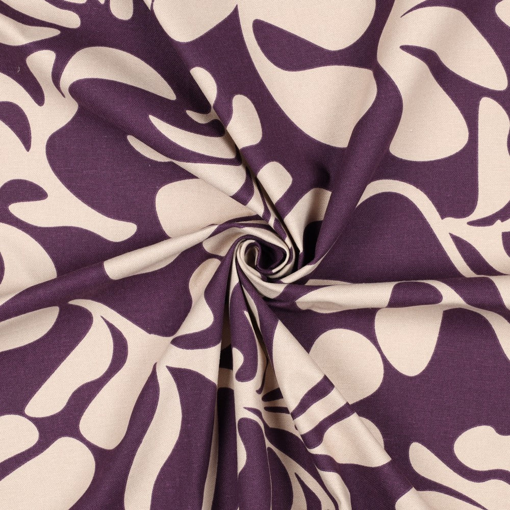 Canvas Vintage Leaves dark purple