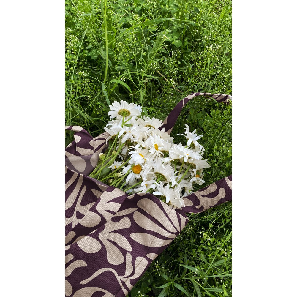 Canvas Vintage Leaves dark purple