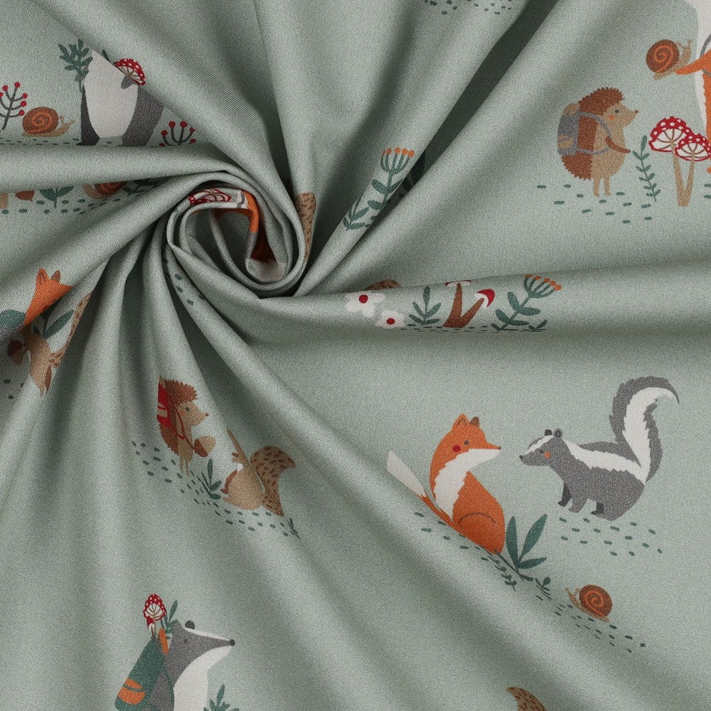 Baumwolle Waldtiere mistel