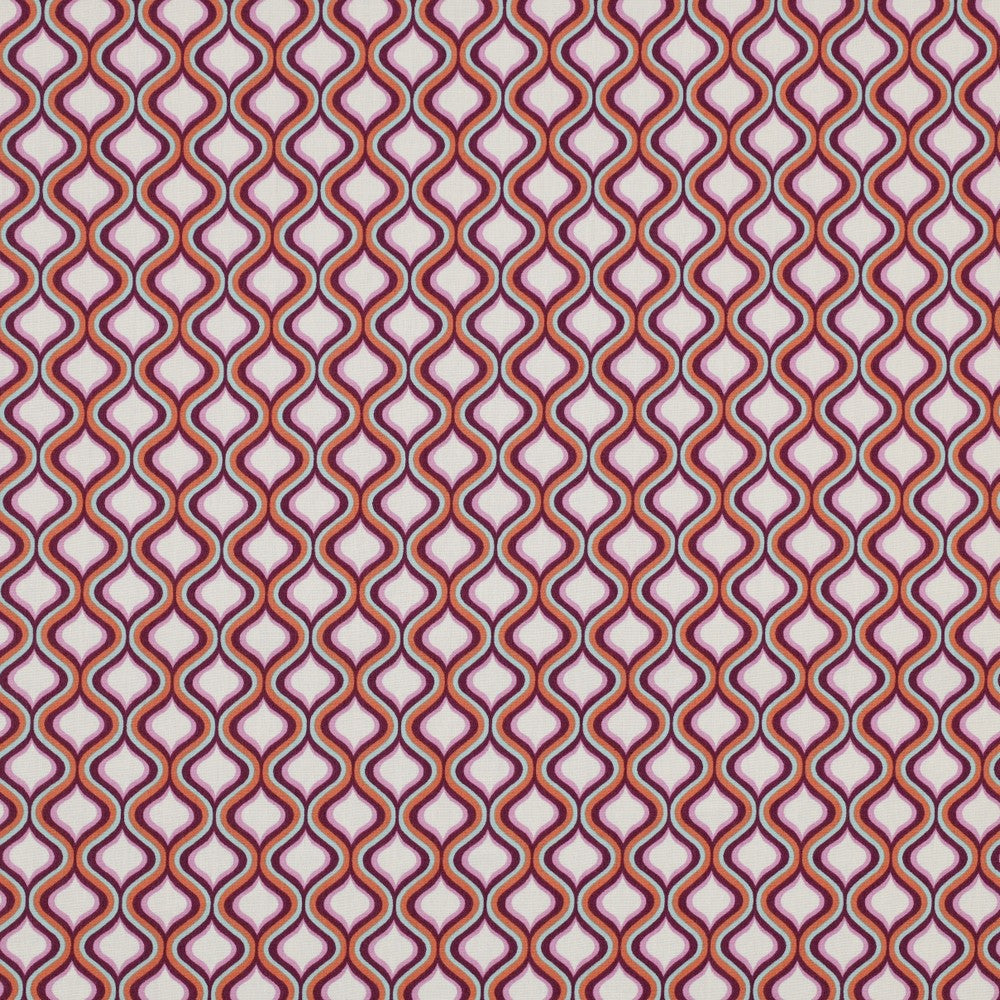 Baumwolle Popeline Kombi Geometric beere türkis