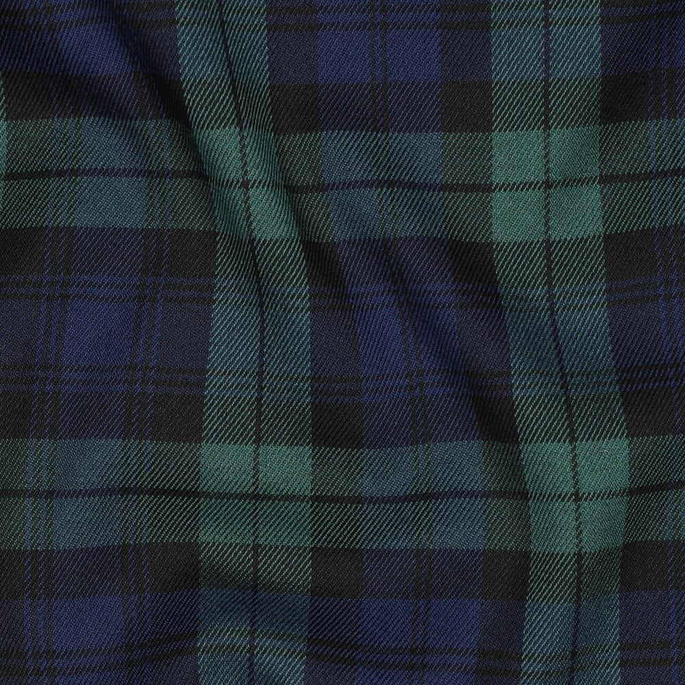 Tartan Check schwarz blau grün groß
