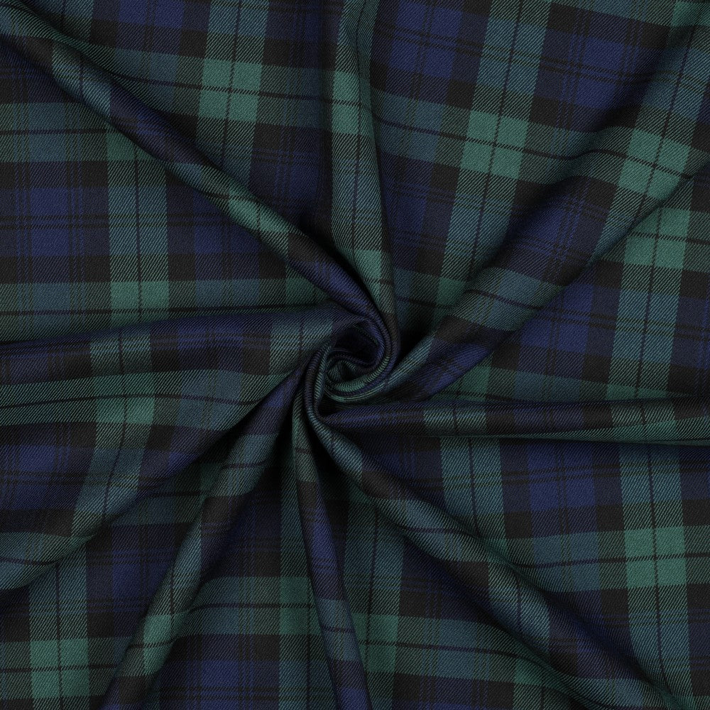 Tartan Check schwarz blau grün groß