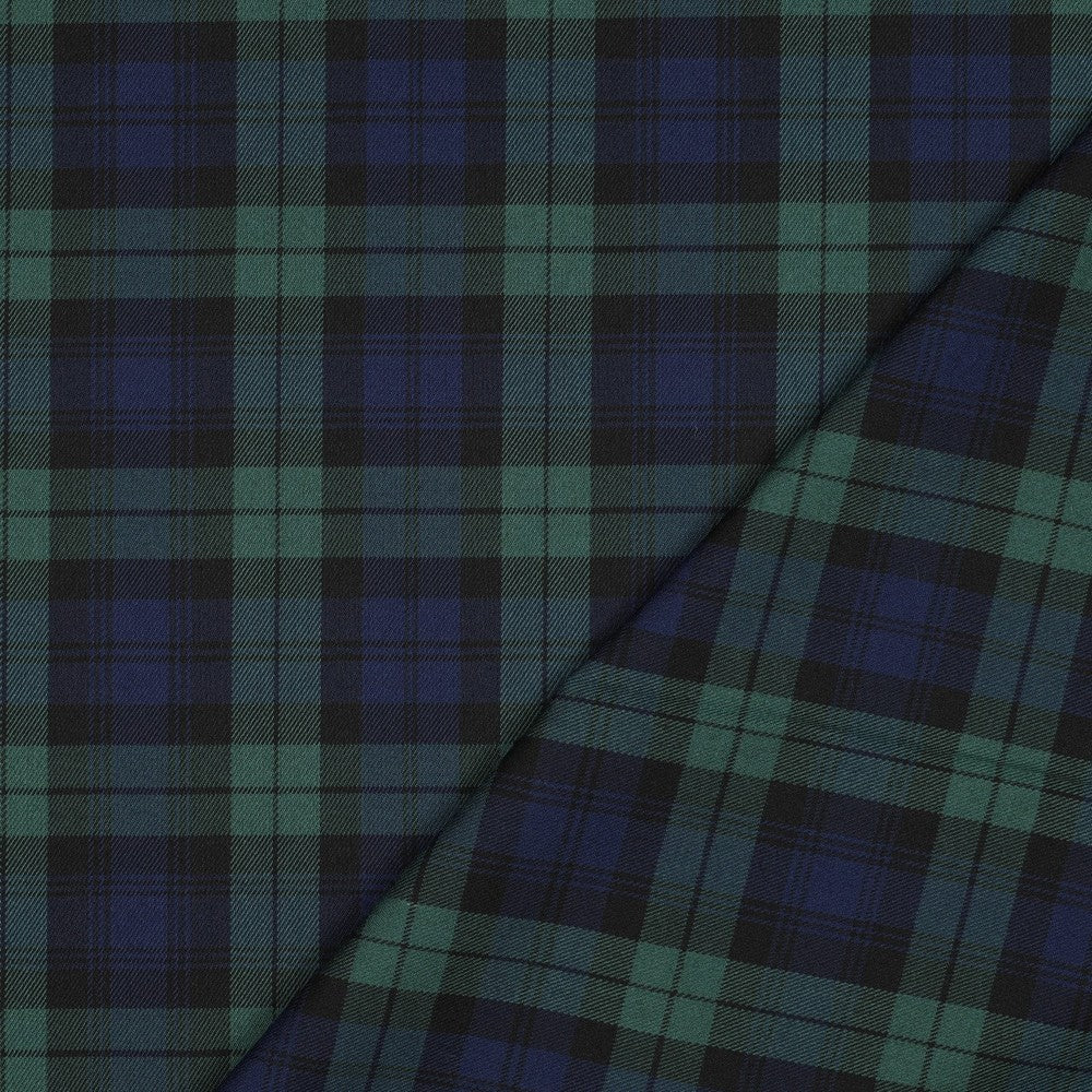 Tartan Check schwarz blau grün groß