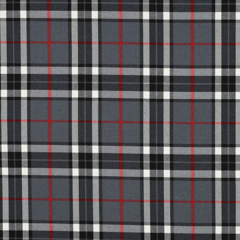 Tartan Check grau schwarz rot