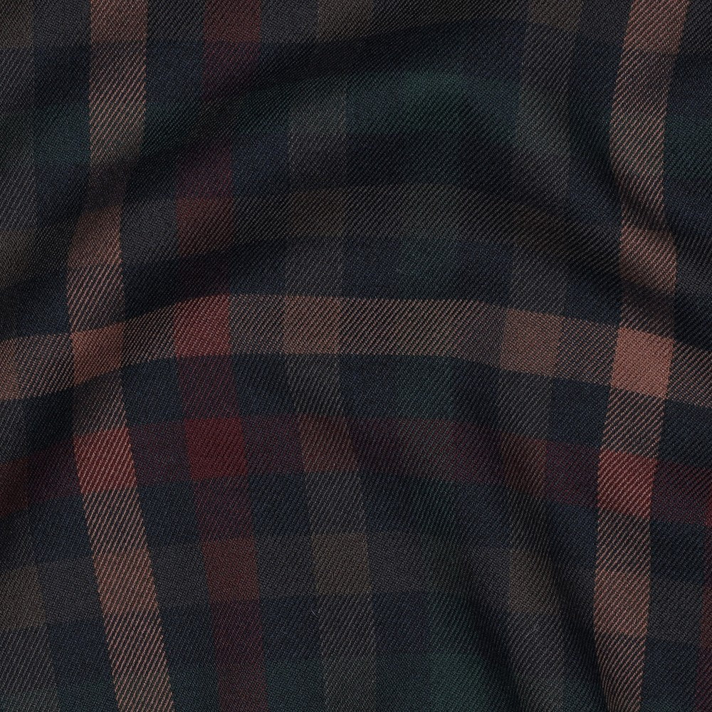 Tartan Check navy schwarz camel grün