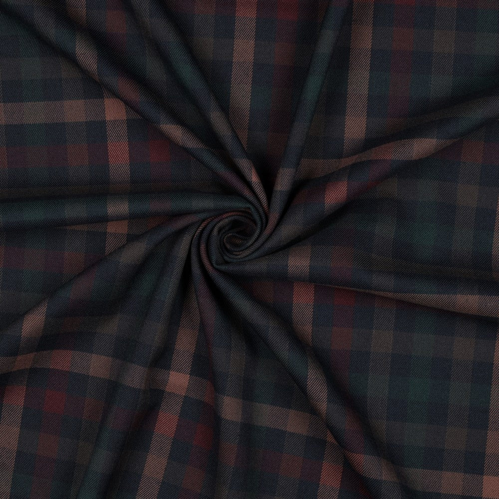 Tartan Check navy schwarz camel grün