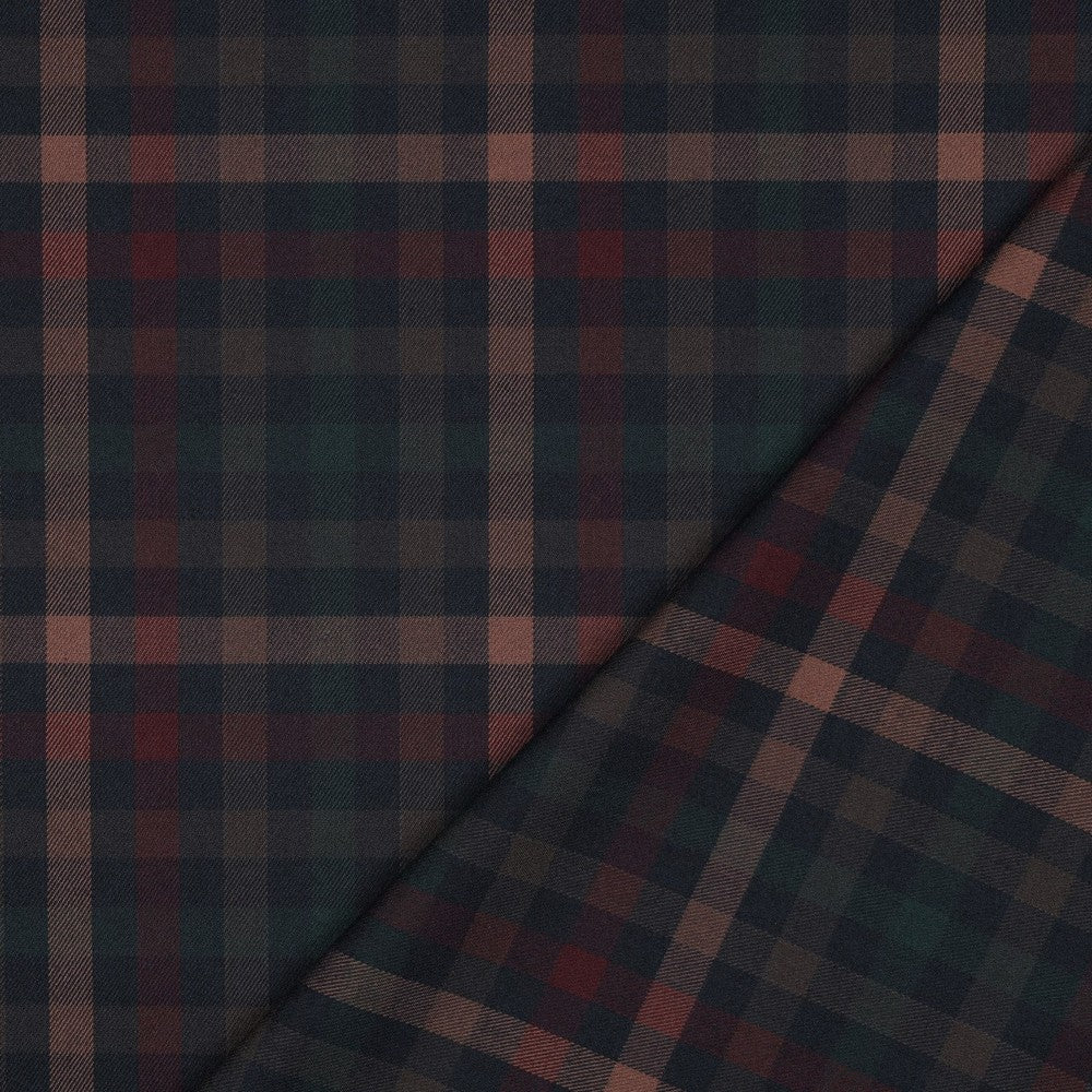 Tartan Check navy schwarz camel grün