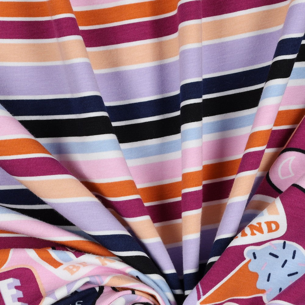 Jersey Streifen multicolour flieder beere apricot