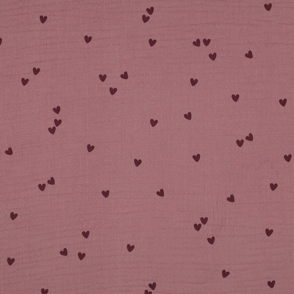 Musselin Smal Hearts Herzen lilac