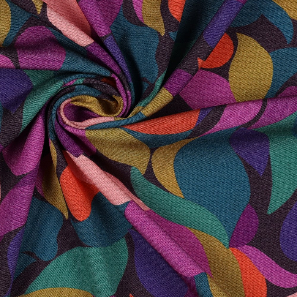 Viskose Bluse stretch digital Blätter