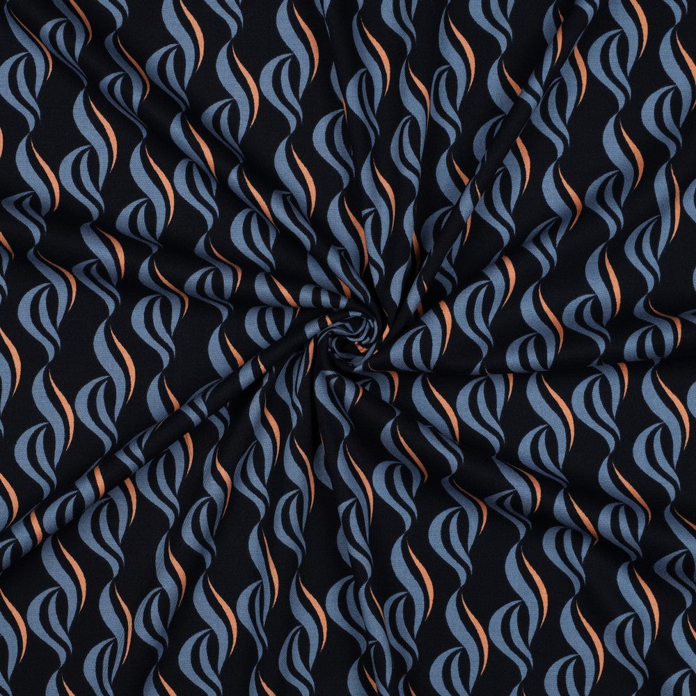 Rosella Stretch Abstract navy hellblau