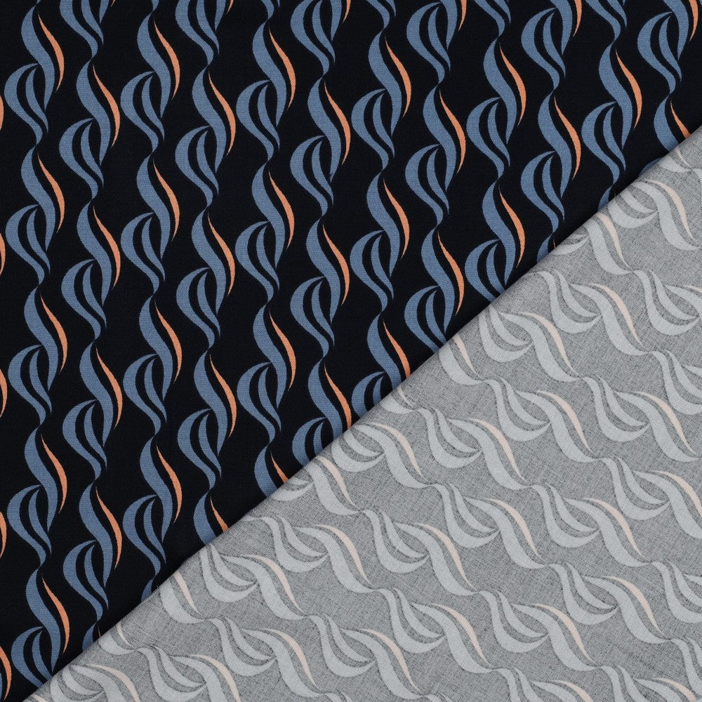 Rosella Stretch Abstract navy hellblau