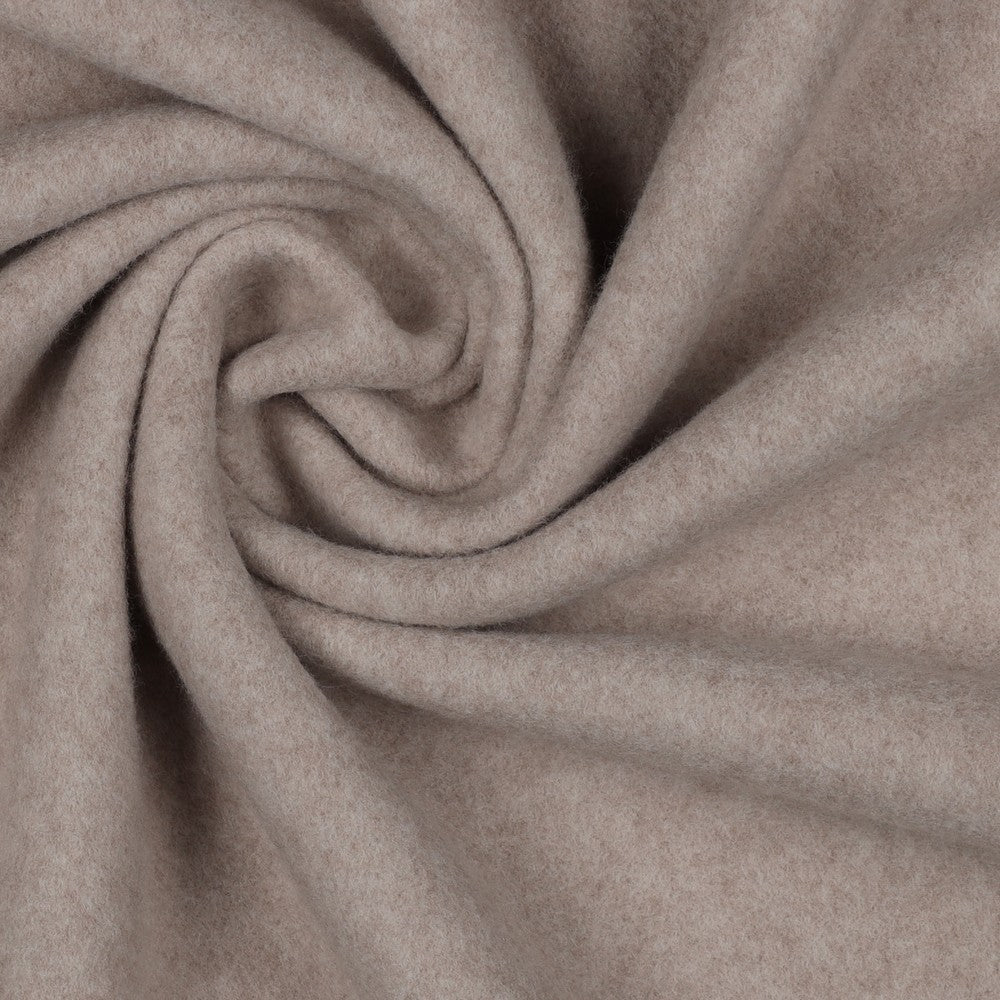 Baumwollfleece Bio taupe meliert