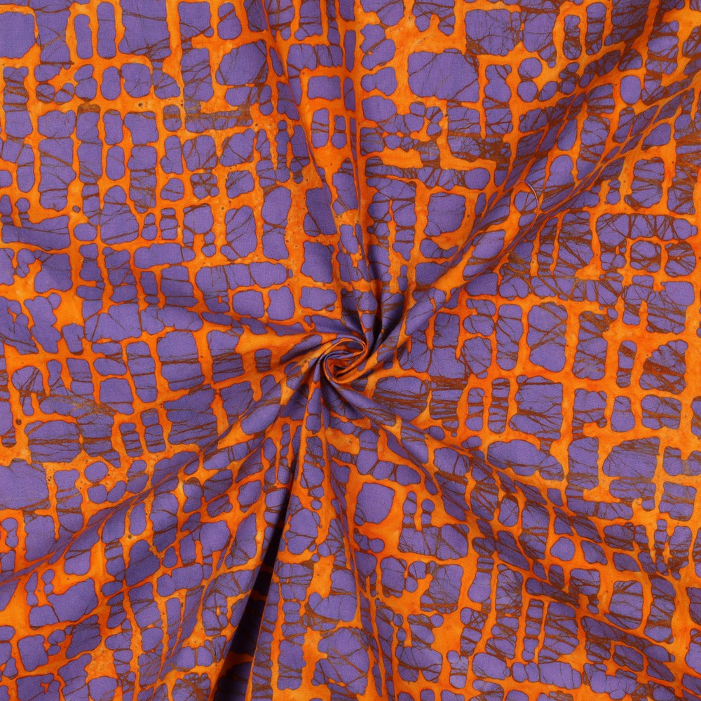 Baumwolle Unique Crafted Batik orange lila