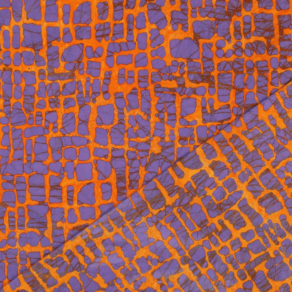 Baumwolle Unique Crafted Batik orange lila
