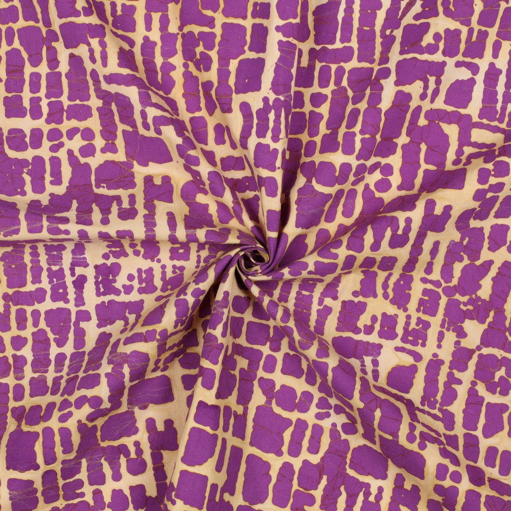 Baumwolle Unique Crafted Batik violett creme