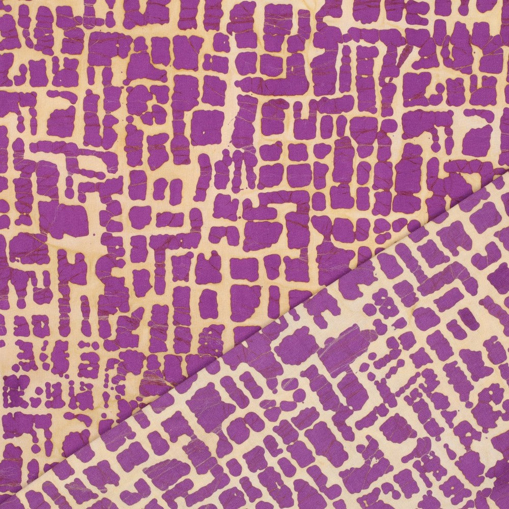 Baumwolle Unique Crafted Batik violett creme