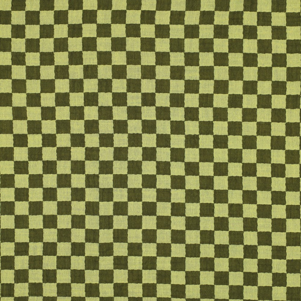Double Gauze Double Sided karo grün