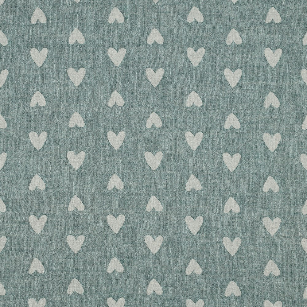 Double Gauze Jacquard Hearts salbei
