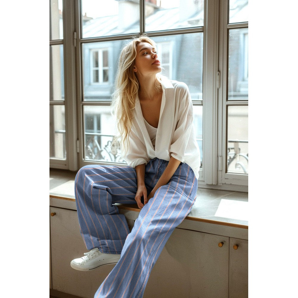 Jeans Streifen light blue