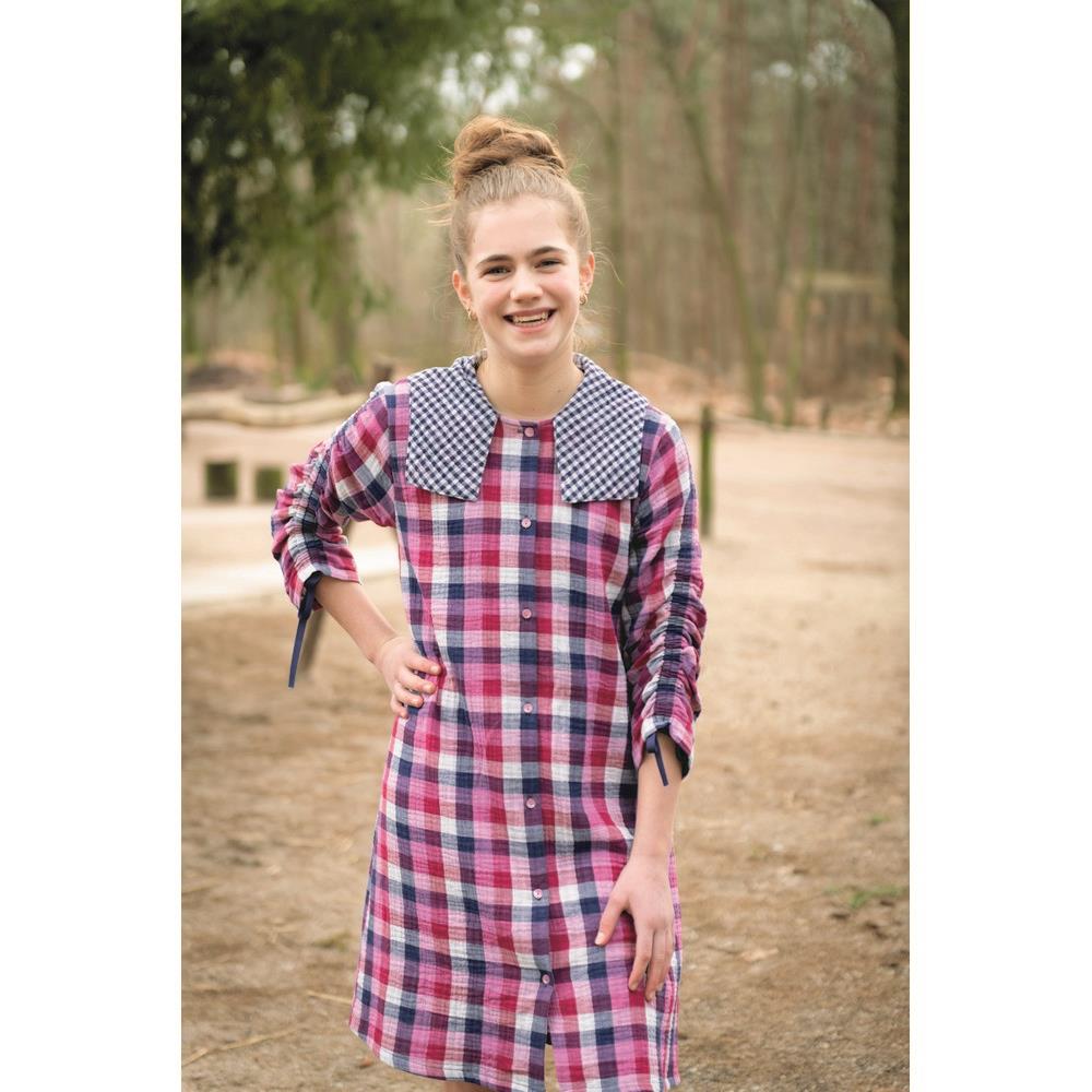 Double Gauze Double Sided karo rosa lavender grün