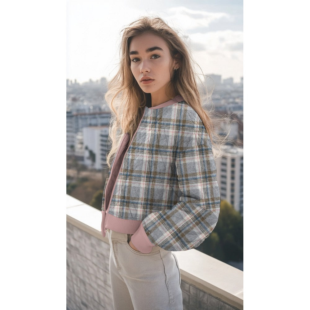 Stepper Flanell Checks grau rosa jeans