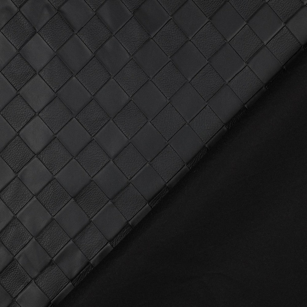 Kunstleder Woven schwarz