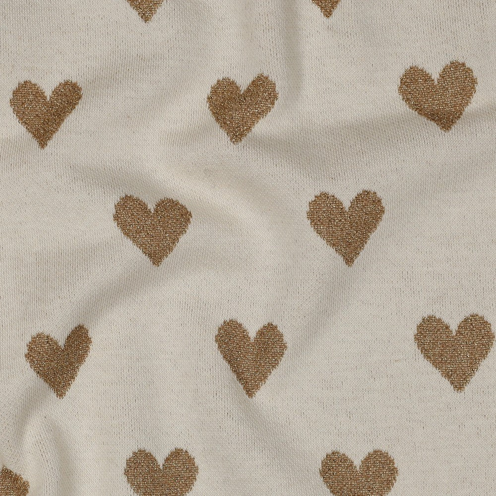 Jacquard gestrickt Lurex Hearts Herzen