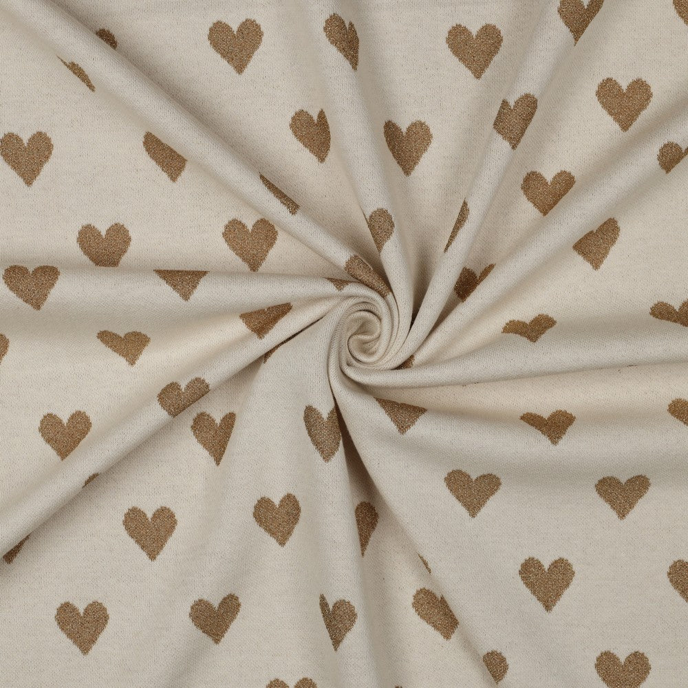 Jacquard gestrickt Lurex Hearts Herzen