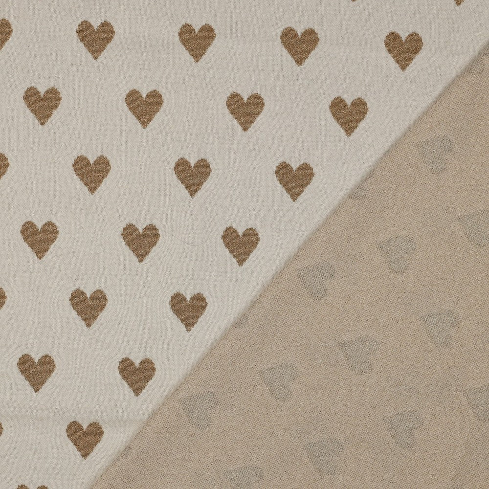 Jacquard gestrickt Lurex Hearts Herzen