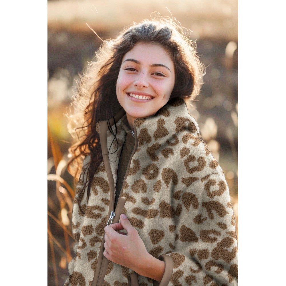 Teddystoff Animal Skin Leo taupe