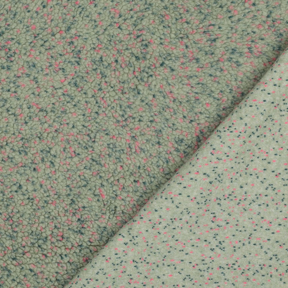 Teddystoff Tweed Konfetti mistel petrol pink