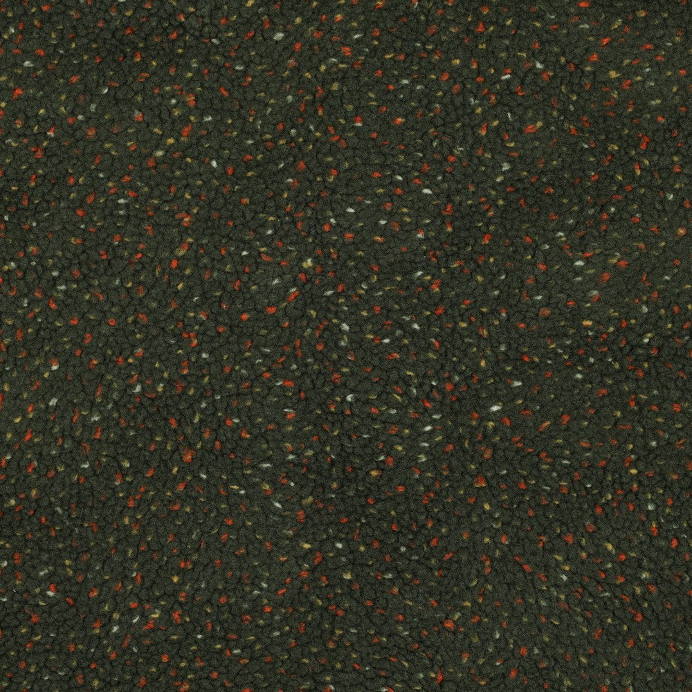 Teddystoff Tweed Konfetti dunkelgrün rot ecru