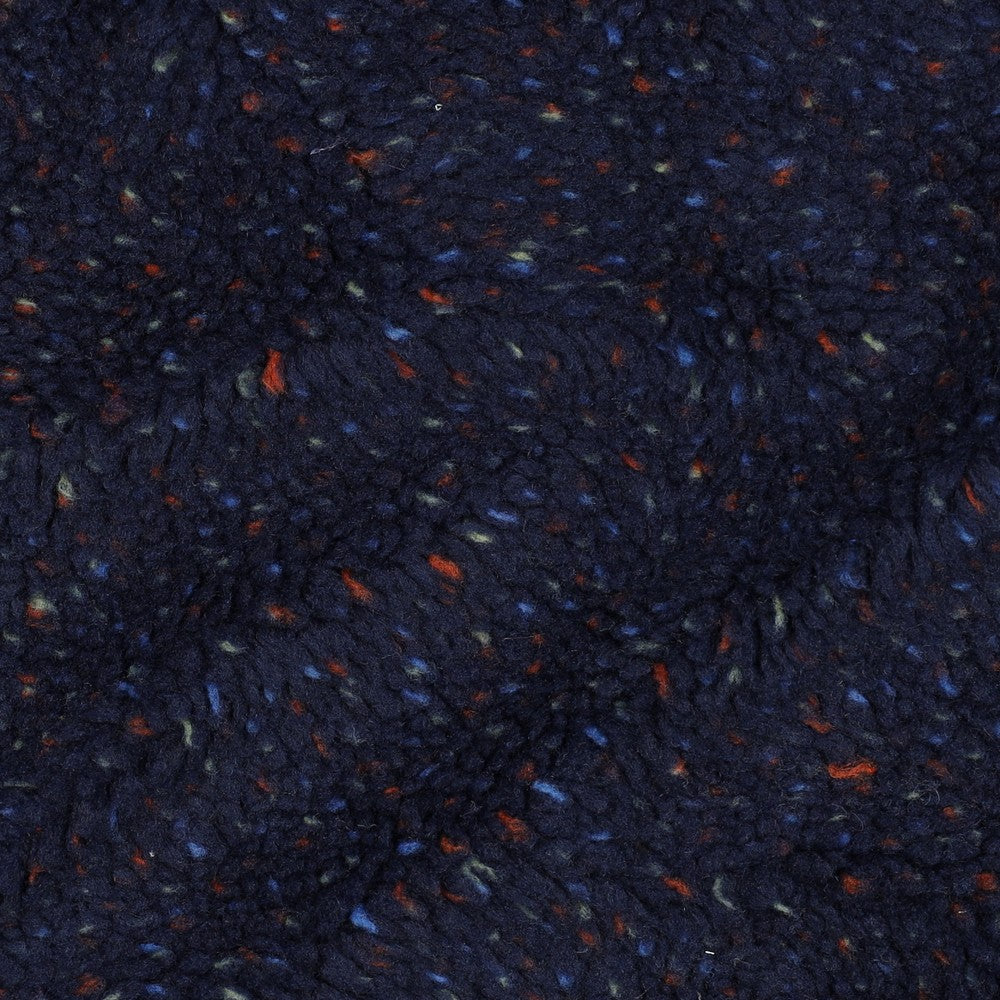 Teddystoff Tweed Konfetti navy blau ecru