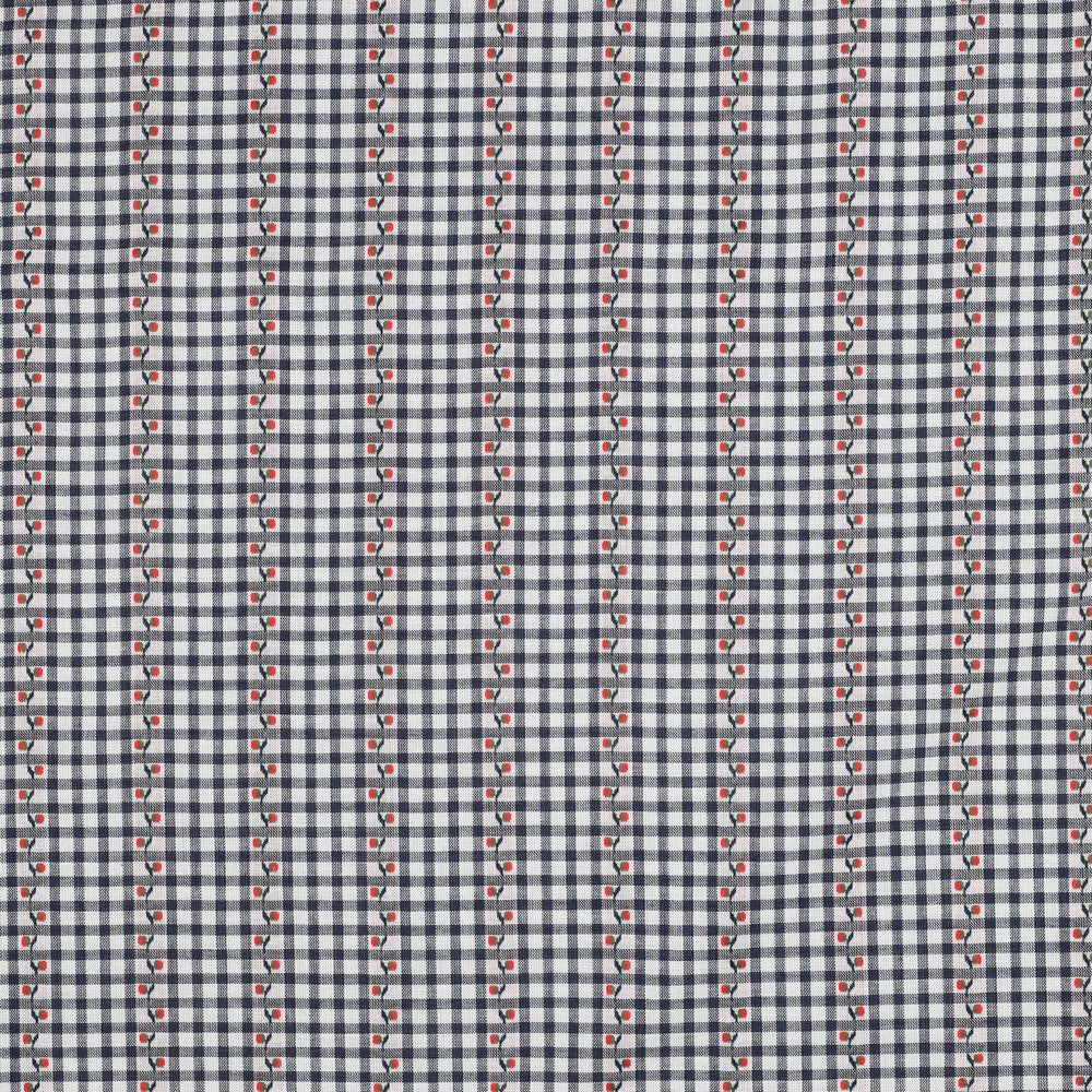 Baumwolle Jacquard Flowers navy