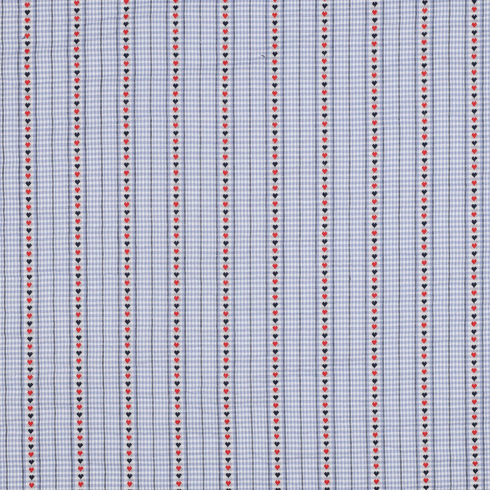 Baumwolle Jacquard Hearts Herzen hellblau