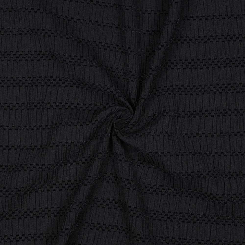 Chenille Jacquard Bluse Streifen schwarz