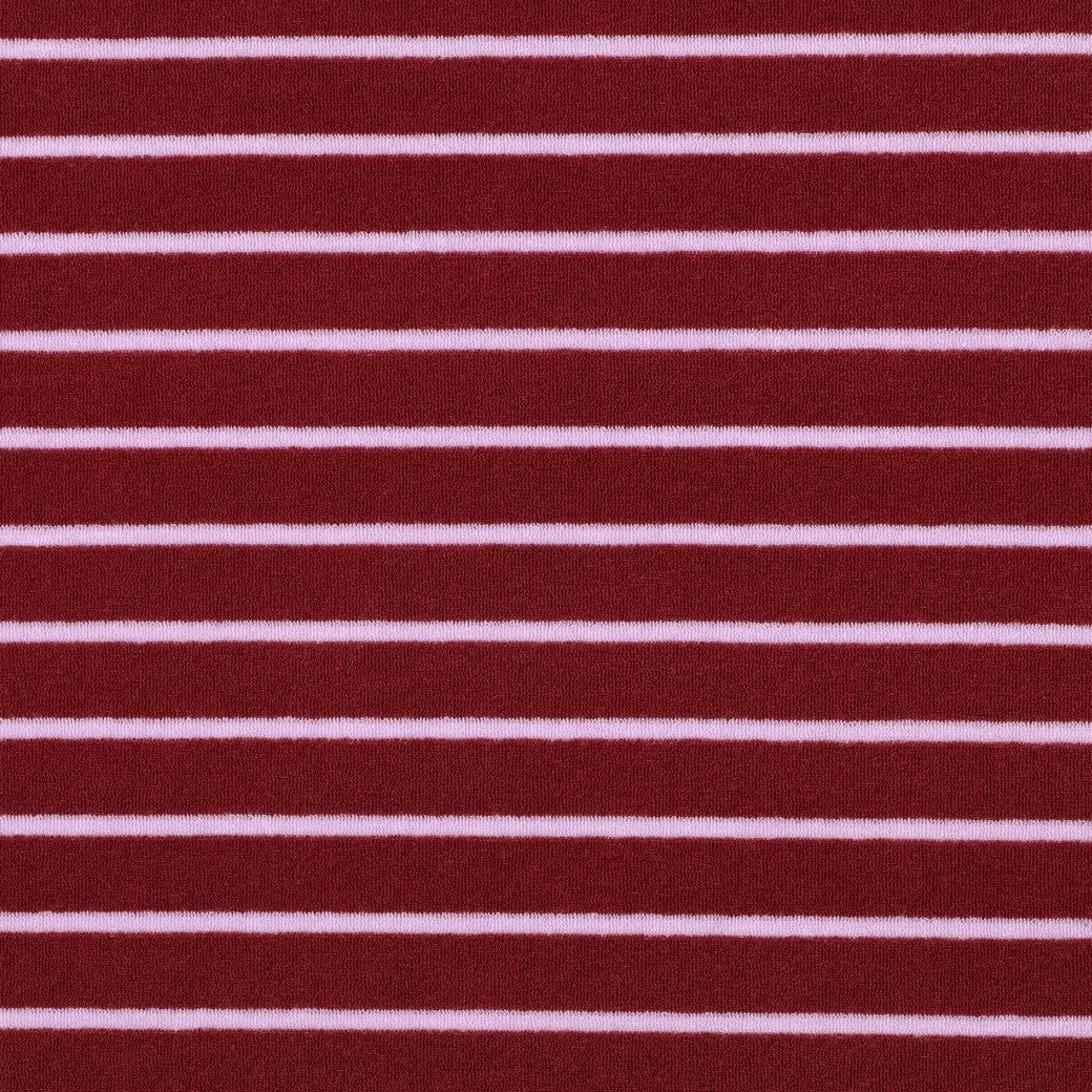 Frottee Baumwolle yarn dyed Stripes bordeaux rosa