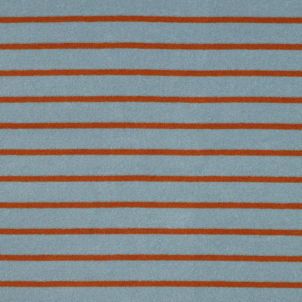Frottee Baumwolle yarn dyed Stripes blau rostbraun
