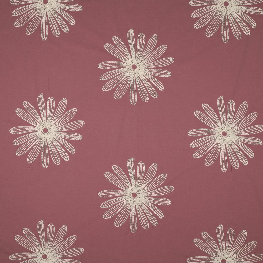 Baumwolle bestickt Blumen mauve