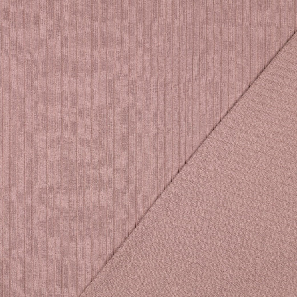 Bald erhältlich - Jersey Rippenjersey uni breit dunkel puder