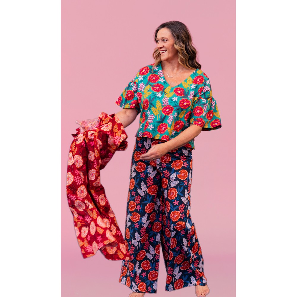 Baumwolle Popeline Fresh Flowers navy Nerida Hansen