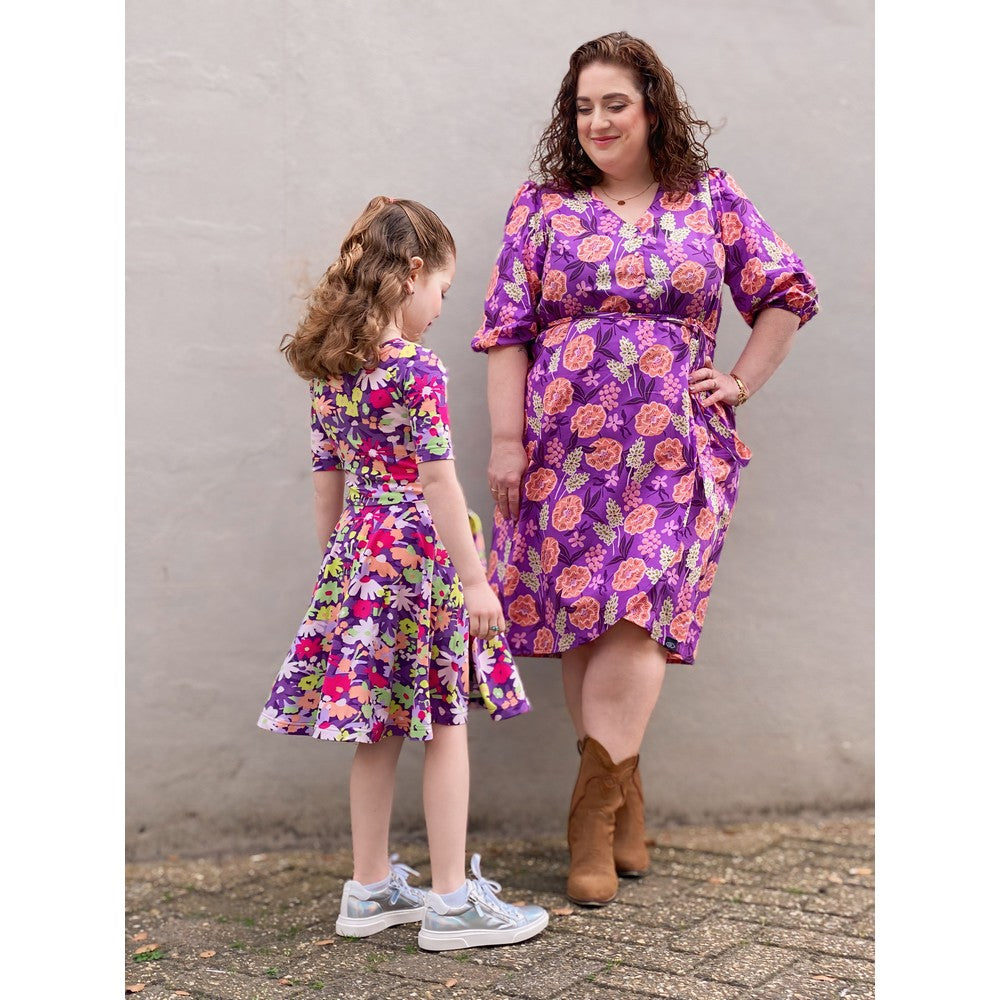 Baumwolle Popeline Fresh Flowers violett Nerida Hansen